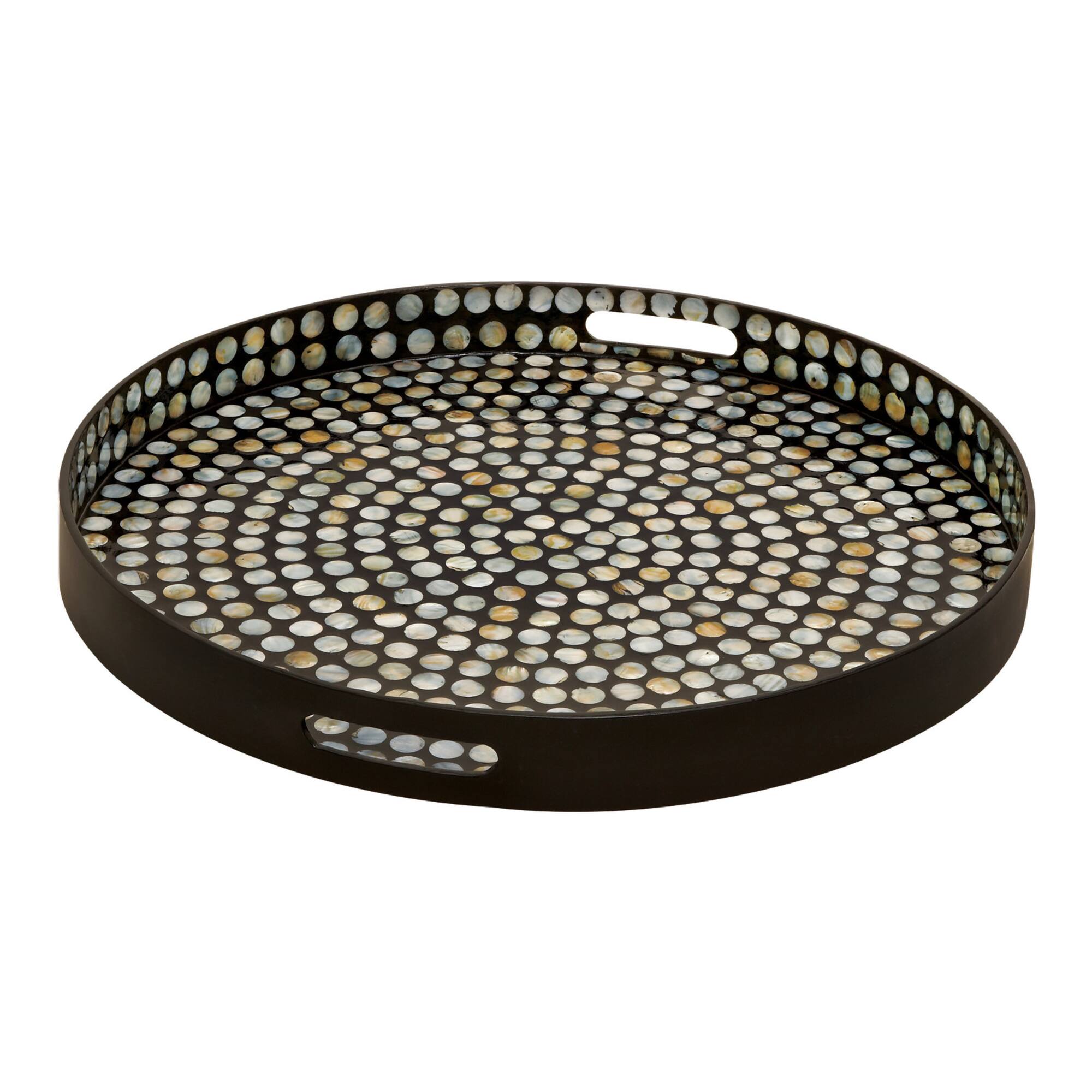 24" Black Wood Coastal Tray